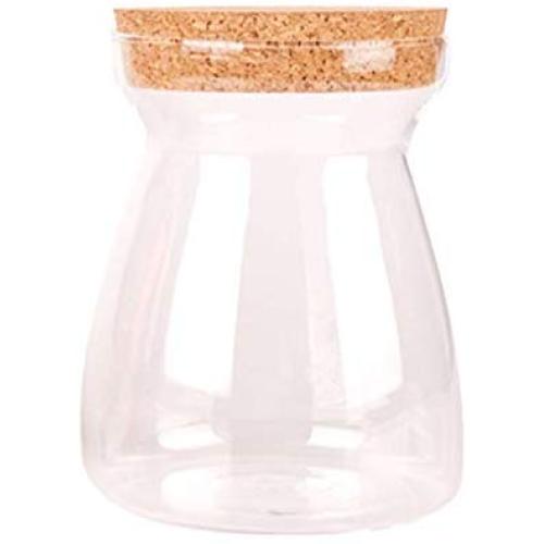 UPKOCH 550ML Candy Jar Transparent High Borosilicate Glass T-shaped Kitchen Storage Jar Sealing Bottle with Lid Food Grain Container