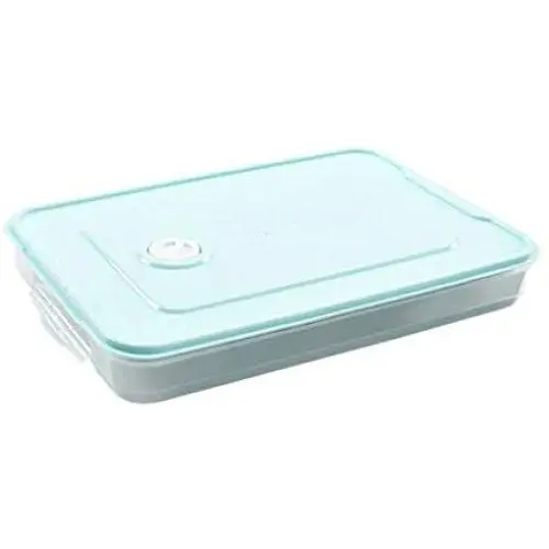 Food Storage Container with Lids, Single Layer Refrigerator Food Dumplings Airtight Storage Container Stackable Plastic Box (Blue) Food Storage Container with Lids, Single Layer Refrigerator Food Dumplings Airtight Storage Container Stackable Plastic Box (Blue)