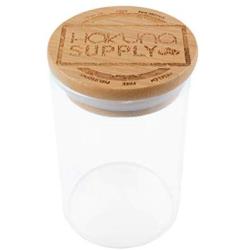 Hakuna Supply - Glass Storage Jars with Airtight Bamboo Lid, Multi-Use Containers for Herbs, Tea, Candy, Q-Tips, etc. for The Bedroom, Kitchen, and Bathroom (1/2 Oz, Problem-Free)