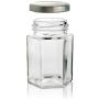 Hexagon Glass Jars - 4 oz Set of 24 Glass Jars with Silver Caps with Chalkboard Labels and Marker - Perfect for Spices, Honey, Canning, Gifts and Crafts