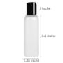 SHANY Frosted Plastic PET Cosmo Bullet Squeeze Bottle/Flip Cap Lid - Portable Liquid Container in Travel Size Bottle - BPA-Free - 2oz