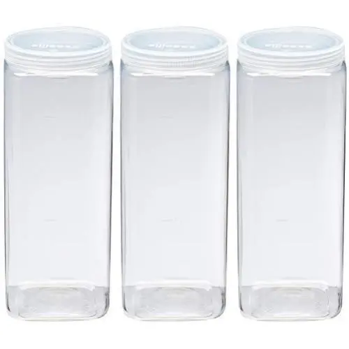 Silicook Clear Plastic Jar, Set of 3-40oz, Square Shaped, Transparent, Food Storage Container, Kitchen & Household Organization for Dry goods, Spices, Vegetables, Ingredients and More Silicook Clear Plastic Jar, Set of 3-40oz, Square Shaped, Transparent, Food Storage Container, Kitchen & Household Organization for Dry goods, Spices, Vegetables, Ingredients and More