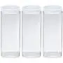 Silicook Clear Plastic Jar, Set of 3-40oz, Square Shaped, Transparent, Food Storage Container, Kitchen & Household Organization for Dry goods, Spices, Vegetables, Ingredients and More Silicook Clear Plastic Jar, Set of 3-40oz, Square Shaped, Transparent, Food Storage Container, Kitchen & Household Organization for Dry goods, Spices, Vegetables, Ingredients and More