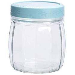 storage jar Grain container Food container Storage Box，Home glass sealed cans kitchen grain food storage storage box, blue