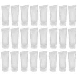 24Pcs 30ml (1oz) Empty Translucent Plastic Cosmetic Lotion Tubes Bottles Shampoo Facial Cleaning Bottles Makeup Sample Soft Container Tube Bottle Vial Jar Pot Case with Flip Lid