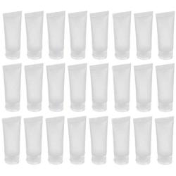 24Pcs 30ml (1oz) Empty Translucent Plastic Cosmetic Lotion Tubes Bottles Shampoo Facial Cleaning Bottles Makeup Sample Soft Container Tube Bottle Vial Jar Pot Case with Flip Lid