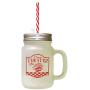 Red Movie Theater 25C Pop Frosted Glass Mason Jar With Straw