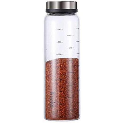 Kitchen Storage Bottle Moisture-Proof Salt Shaker Glass Seal Condiment Seasoning Jar Home Oil Bottle Jam Honey Bottles Tools Clear