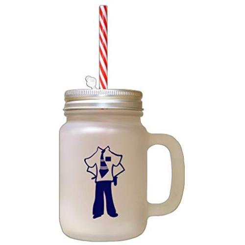 Navy Missionary, With No Head Frosted Glass Mason Jar With Straw