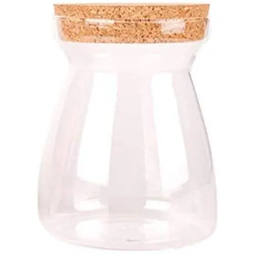 UPKOCH Glasbehälter mit Korkverschluss Lebensmittel-Aufbewahrungsgläser Borosilikatglas Behälter Verschlussflasche (Korkdeckel) T-förmig 1 Stück 1000ml