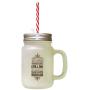 Brown When Snows AinT It Thrilling Though Nose Gets Chilling Frosted Glass Mason Jar With Straw