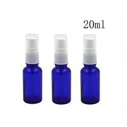 3PCS Empty Refillable Glass Lotion Pump Bottle Container Shower Gel Essential Oil Shampoo Sample Press Bottle Jar Pot Cosmetic Make up Dispenser (20ml/0.67oz)