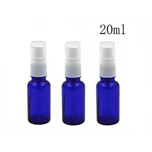 3er Set Leere Refillbare Glas Lotion Pumpflasche Behälter Duschgel-Essenzöl-Shampoo Probenpressflasche Glasbehälter für Kosmetik & Make-up (20ml/0.67oz)
