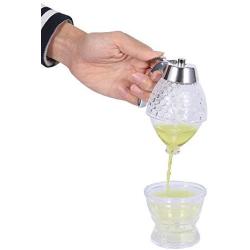 Honey Dispenser, 200 ML Acrylic Honey Syrup Dispenser Jar Container Cup Portable Juice Bee Storage Pot Shake Handshandle Juice Dispenser