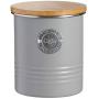 Typhoon Living Airtight Coffee Storage Canister with Bamboo Lid, Grey, 1 Litre