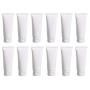 12 PCS 100ML 3.4OZ White Plastic Soft Squeeze Hose Bottle Cosmetic Facial Care Tolietry Packing Vial Container with Flip Cap Cream Lotion Sample Dispense Tube for Travel Home Use