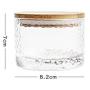 Glass Storage Jar with Wooden Cover Sealed Jar Kitchen Food Multigrain Coffee Bean Tea Storage Tank,S