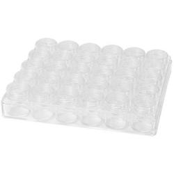 HEALLILY Clear Plastic Bead Storage Box Dustproof Transparent Desktop Container for Paint Jewelry Medicine Display Case Holder 30 Grids