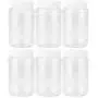 Fasmov 17 oz Plastic Jars with Screw on Lids Storage Jars with White Sealing Caps, Set of 6 Fasmov 17 oz Plastic Jars with Screw on Lids Storage Jars with White Sealing Caps, Set of 6