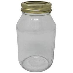 Quart 32 oz Mayo Glass Jar with Gold 2 piece lid by Richards Packaging 12 Pack