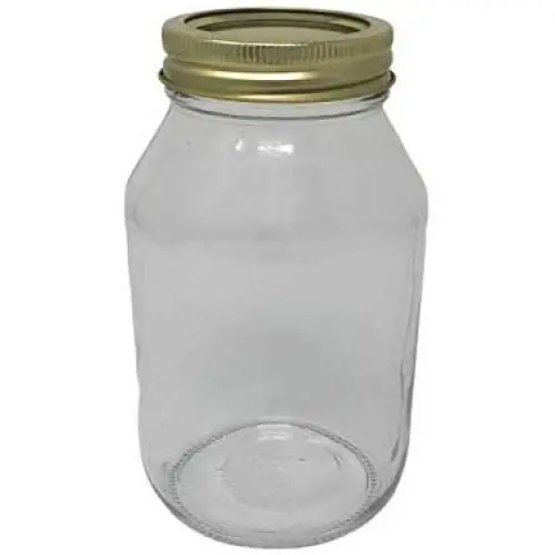 Quart 32 oz Mayo Glass Jar with Gold 2 piece lid by Richards Packaging 12 Pack Quart 32 oz Mayo Glass Jar with Gold 2 piece lid by Richards Packaging 12 Pack
