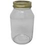 Quart 32 oz Mayo Glass Jar with Gold 2 piece lid by Richards Packaging 12 Pack