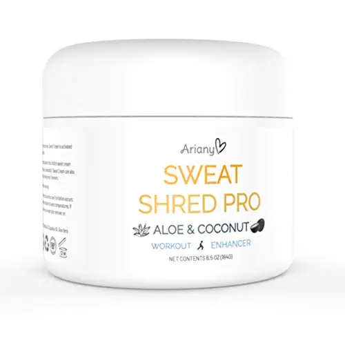 Ariany Health Sweat Shred Pro Aloe & Kokos Workout-Erhöhung Cellulite-Creme – Schlankheitsgel – Heißgel – Schweißgel – Schweißgel – Glas (185 g)