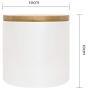 Ceramic canister storage jar tea jar container with bamboo lid (airtight) (Glossy White, 10x10cm)