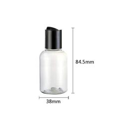 12Pcs 50ml/1.7oz Empty Clear Plastic Bottles with Press Disc Top Cap Portable Travel Bottle Cosmetic Sample Container Jar Pot For Lotion Essential Oil Toner Shampoo Body Wash