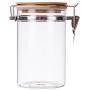 UPKOCH Glass Canister Food Storage Container with Locking Lids Leak Proof Storage Bottle Glass Jar for Food 800ML (Transparent)