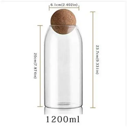 Creative Kitchen Tea Storage Bottles Glass Candy Jars with Cork Lid Spices Sugar Coffee Container Receive Organizer Cans,1200Ml Creative Kitchen Tea Storage Bottles Glass Candy Jars with Cork Lid Spices Sugar Coffee Container Receive Organizer Cans,1200Ml