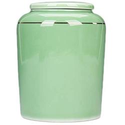 Ceramic Pottery Cereal Containers Canister Cookie Jar with Lids Large, Airtight Food Storage Containers Bins for Kitchen Pantry Organization Flour Rice Candy Bulk, 1L, 11x14cm (Color : Green)