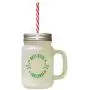 Green Days Until Christmas Frosted Glass Mason Jar With Straw Green Days Until Christmas Frosted Glass Mason Jar With Straw