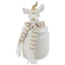 Villa dEste Home Tivoli Nicolas Reindeer Box, Dolomite, White, 12x21.2 cm