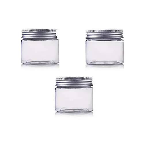 Bouteilles vides transparentes réutilisables 3 pièces de 200 ml/6,67 oz avec capuchons en aluminium – étuis de rangement pour crème, lotion, maquillage, masque facial et pot à pot. Bouteilles vides transparentes réutilisables 3 pièces de 200 ml/6,67 oz avec capuchons en aluminium – étuis de rangement pour crème, lotion, maquillage, masque facial et pot à pot.