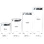 Airtight Glass Food Storage Canisters, Set of 4 Kitchen Storage Containers with Stainless Steel Cover, Durable Food Jar for Pantry Organization