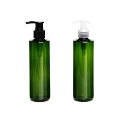 2PCS 250ML 8.5OZ Green Empty Plastic Lotion Bottle with Color Random Press Pump Head Essence Shower Gel Emulsion Shampoo Hair Conditioner Holder Refillable Portable Cosmetic Container Jar