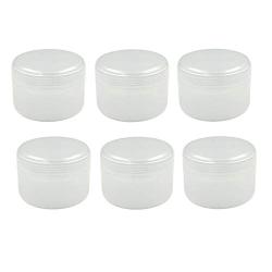 VANTOBEST 6 Pcs 3.4Oz (100ML) Transparent Empty Refillable Container Plastic Bottle Storage Jars Pot Case with Dome Lids and Inner Pad for Face Cream Eye Shadow Lip Balm Lotion Cosmetic