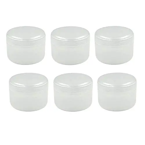 VANTOBEST 6er Set 100ml Transparente, Wiederbefüllbare Kunststoffbehälter Glaskolben mit Deckeln und Innenpolster für Creme, Lidschatten, Lippenbalsam, Lotion, Kosmetik