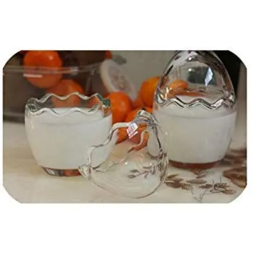 Eierschalenförmiger Ausgurttopf Klare Glasbehälter zur Küchen-Lagerung für Honig, Zucker, Kannenteil, Tank, Glas für Marmelade, 85ml