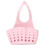 Ninasill Kitchen Sink Drain Rack Portable Home Kitchen Hanging Drain Bag Basket Bath Storage Tools Sink Holder (Pink)