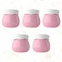 Minkissy 5pcs Plastic Jars with Lids Makeup Refillable Empty Containers for Cosmetics Lotion Cream Kitchen Travel (Pink)