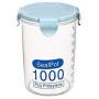 Smileshop01 Rice Beans Storage Jar with Seal Cover 4 Lattices Refrigerator Food Preservation Container Plastic Kitchen Storage Box,1000ml Blue