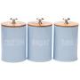 joyMerit 3 Pack Kitchen Canister Set With Airtight Lid For Food Storage, Store Coffee, Sugar, Tea, Spices, Dry Food and More (Blue)