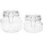 AK Energy 5 Size Set Clear Clip-Top Airtight Glass Mason Jars 10 Labels Chalk Stickers Pasta Dry Foods