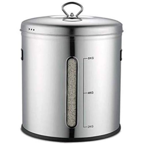 Cookie Jar Cereal Coffee Storage Containers Jar 304 Stainless Steel with Lids Airtight Bpa Free Large, Food Storage Containers Jar for Kitchen Pantry Organization Canister Candy Bulk, 6L/8L
