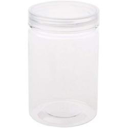 XISAOK 6.4cm OD Clear Strong PET Round Food Storage Container Jar Sealed with Clear Lid