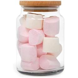 Clear Glass Jar with Wooden Airtight Lid | Large (30oz - 890cc) | Kitchen, Pantry Organization, Food Storage Container | Cookie, Spic, Food, Cookie, Spice Organizer | For Home, Cafe, Hotel, Restaurant