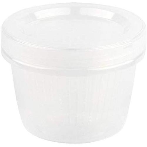 Zerone Food Storage Boxes, Round Drain Sealed Storage Box Transparent Food Containers Refrigerator Kitchen Organizer