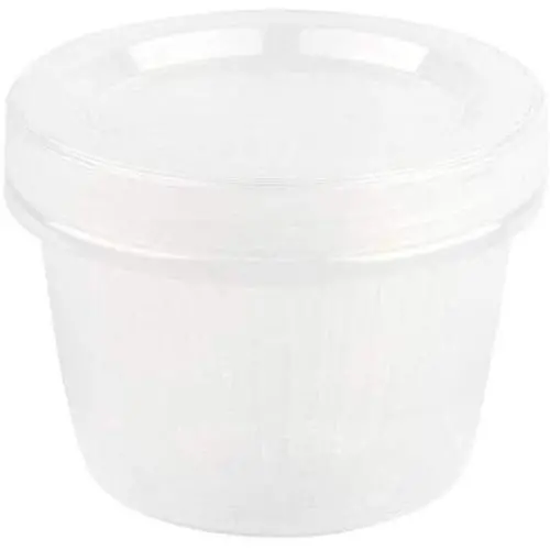 Zerone Lebensmitteleimer, abflussdichter Rundbehälter, transparente Lebensmittelbehälter, Kühlschrank-Organizer
